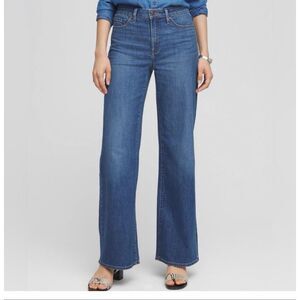 NWT CHICO’S SO SLIMMING HIGH RISE WIDE LEG Jean Ariel Seal Indigo Women’s 18